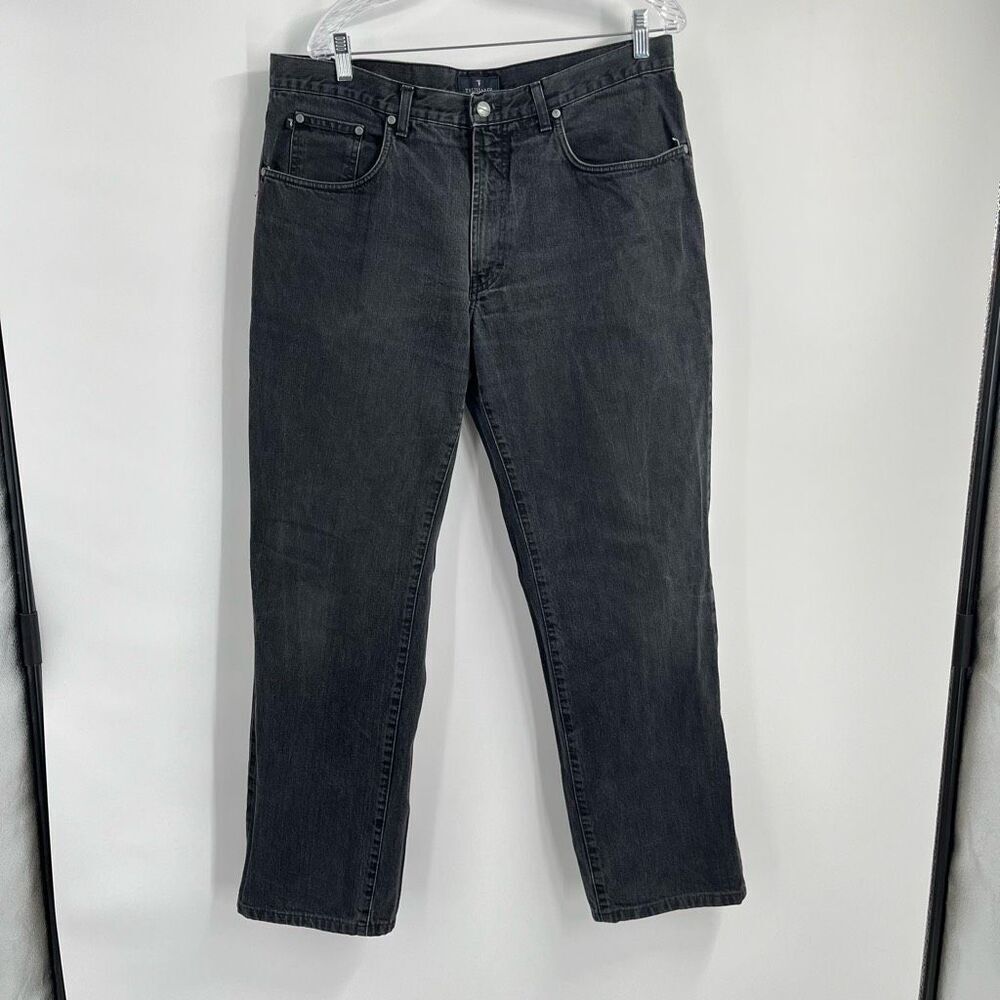 Trussardi Jeans Rigid Denim Mid Rise Straight Leg Jeans Gray Mens Size 38